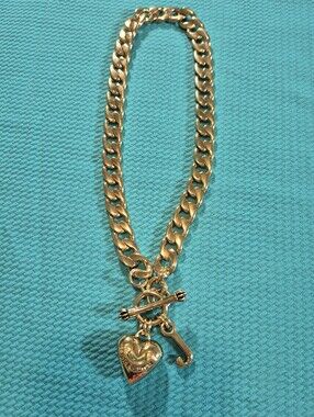 Juicy Couture Gold Toned Heart Pendant Necklace